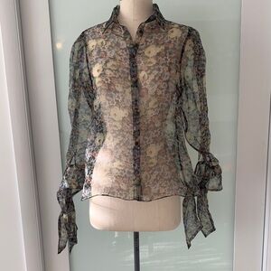 Zara Floral Sheer Blouse, size M